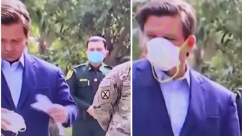 Video Shows Florida Governor Ron DeSantis Struggling To Put On A Simple Facemask