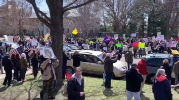 Several Hundred People Gather Together And Violate Social Distancing Guidelines To Protest Minnesota’s Stay-At-Home Order