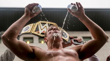 The WWE Jokingly Warns Rob Gronkowski To Be Prepared To Defend His Championship Belt In The Middle Of A Touchdown Celebration