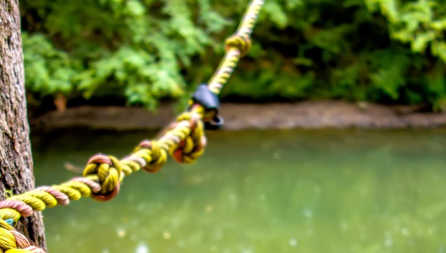 Viral Video Of Woman Defying Laws Of Physics Falling From Rope Swing