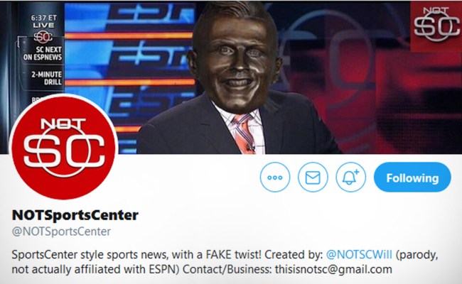 Interview With The Creator Of Not SportsCenter Parody Twitter Account