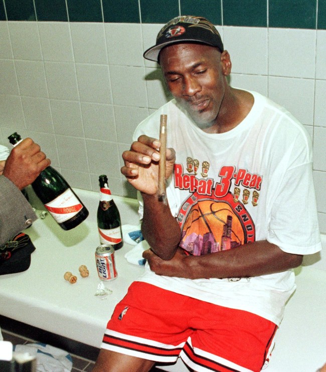 According to the Editor in Chief at Cigar Aficionado magazine, Michael Jordan smoked a stogie before every single Bulls home game