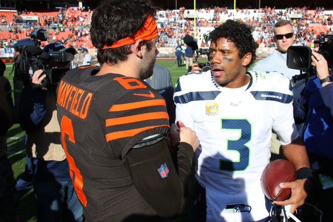 There was an apparent trade rumor involving Russell Wilson and the Cleveland Browns prior to the 2018 NFL Draft