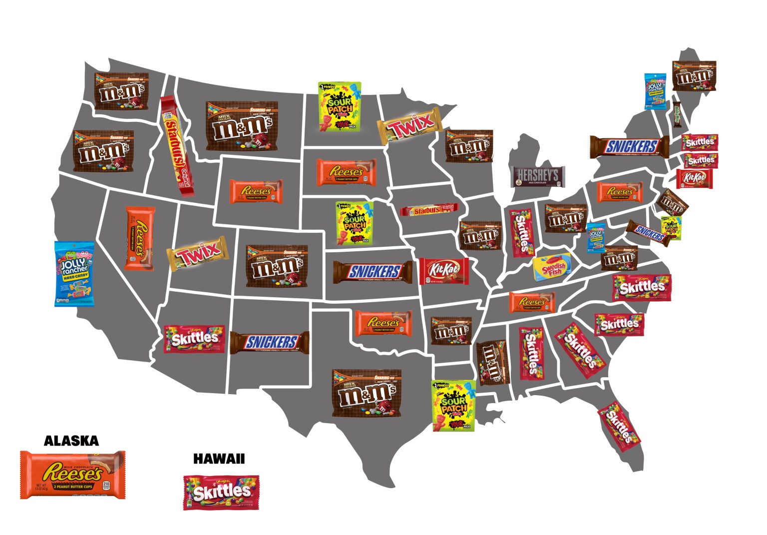 Here’s the Most Popular Candy in Every State KQHNFM