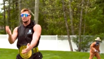 Watch Rob Gronkowski Drop The WWE 24/7 Title While Dancing In His Own Backyard