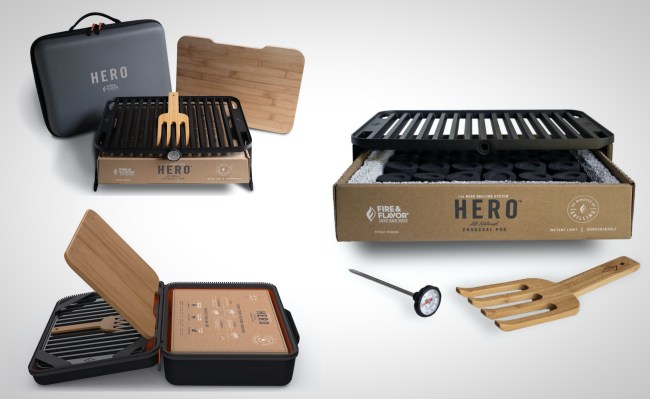 The Hero Grill portable charcoal grill