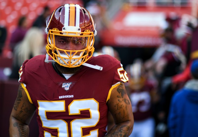 Redskins linebacker Ryan Anderson says he plays aggressively in order to forget his grandkids' names in the future