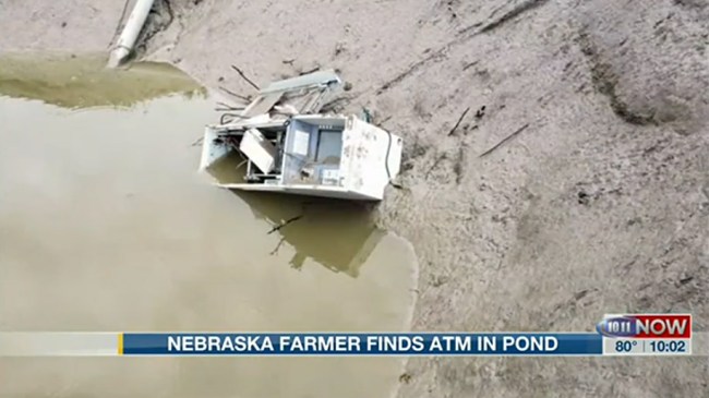 Farmer In Nebraska Drains Pond Finds An ATM At The Bottom