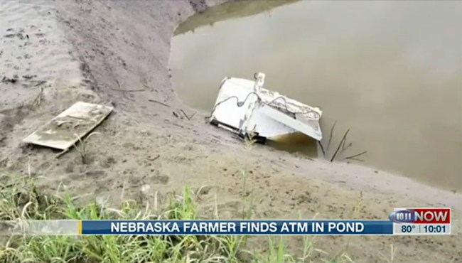 Farmer Nebraska Drains His Pond Finds An ATM At The Bottom