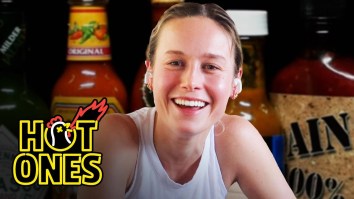 Brie Larson Barely Makes To The End Of The Hot Ones Challenge, Reveals Serious Geek Tendencies