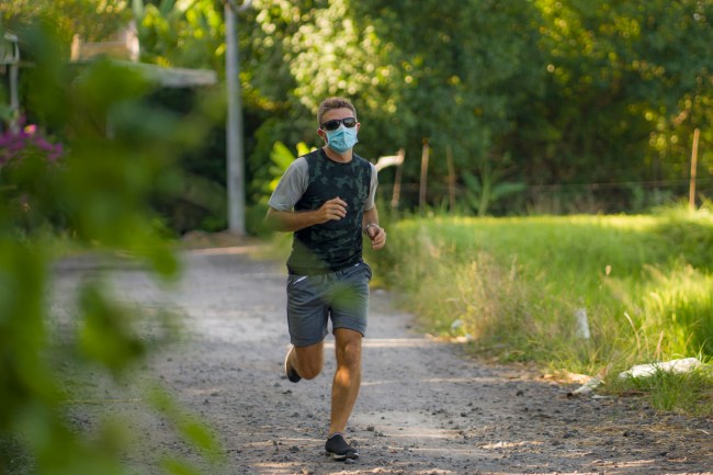 running in medical mask