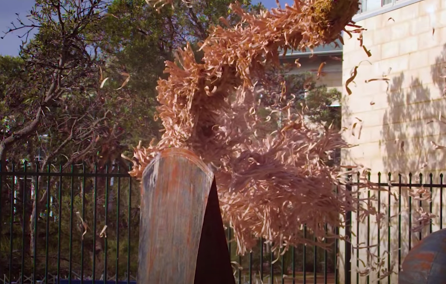 Enormous Rubber Band Ball Dropped From A 9Story Tower Explodes On Top