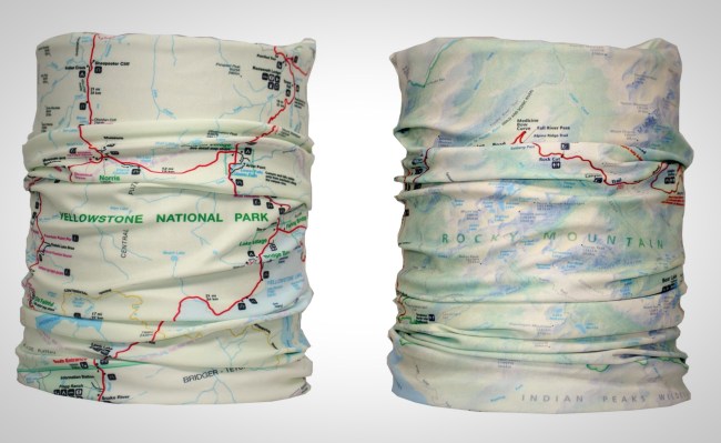 National Park Buffs Map Neck Gaiters