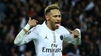 No Joke, Neymar Could Be Suspended For Champions League Final After He Swapped Jerseys With Opponent