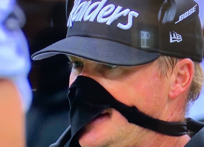 Jon Gruden Made His Mask Into a Thong for Some Reason?