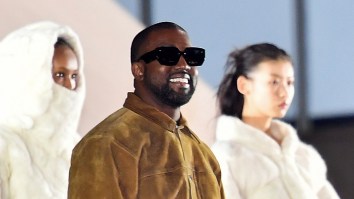 Internet Runs Wild Making Jokes About Kanye West Watching Raptors-Celtics Game On 100-Foot TV