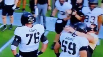 Army Player Nearly KOs His Own Coach With Vicious Headbutt On The Sideline