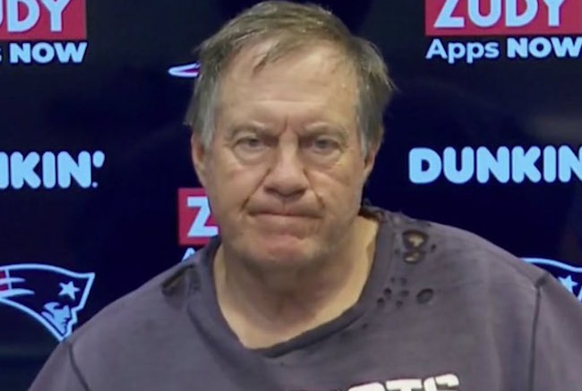 Bill Belichick Pulled Out His Finest Hole Covered Sleeveless Sweatshirt For A Press Conference