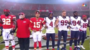 Chiefs Fans Start Booing While Chiefs And Texans Players Lock Arms During ‘Moment Of Unity’