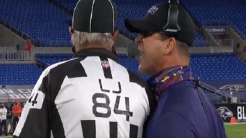 Ravens HC John Harbaugh Likely To Get Fined $100k After Taking Off His Mask To Yell In Ref’s Face On ‘MNF’