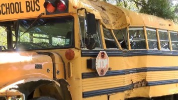 11-Year-Old Boy Crashes Stolen School Bus, Flips The Bird At Cops During 13-Mile, 12-Car Police Chase