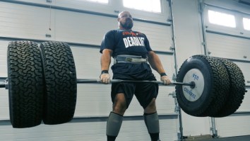 Strongman Brian Shaw Created An Insane $10K Deadlift Setup That Involves Hummer Tires