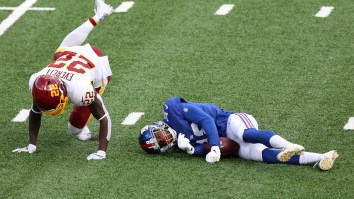 Giants WR C.J. Board Carted Off The Field After Appearing To Get Knocked Out Cold Following Scary Hit