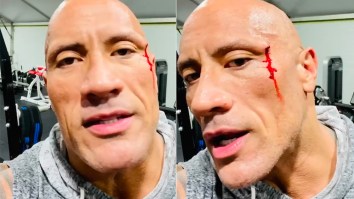 The Rock Accidentally Busts Face Open With A Chain During A Workout And Turns It Into Motivational Moment