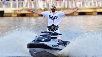 A Lightning Fan Got The Best Stanley Cup Tattoo Featuring Players Holding The Cup While Riding Jet Skis