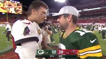 Tom Brady’s Postgame Handshake With Aaron Rodgers Proves He’s A Giant Sore Loser Who Snubbed Nick Foles