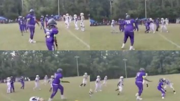 People Are Losing It Over This 6’2″ 10-Year-Old Football Player Who Makes The Other Kids Look Like Babies