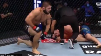 Khabib Nurmagomedov Puts Justin Gaethje To Sleep With Triangle Choke, Then Retires From MMA At UFC 254