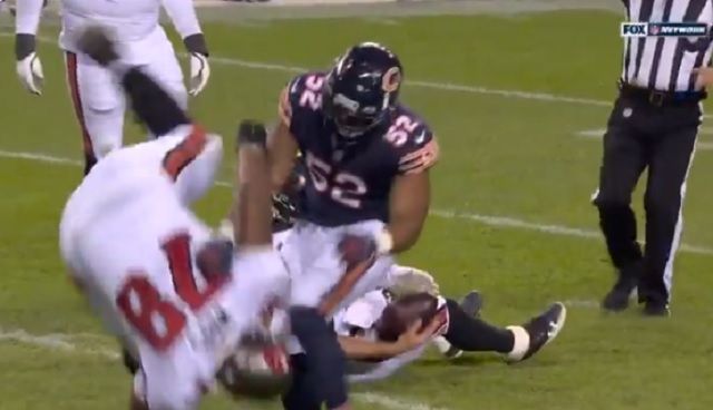 Bears' Khalil Mack Casually Flips 300-Pound Bucs OL Tristan Wirfs Like  Nothing - BroBible