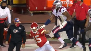 Patrick Mahomes’ Fiancée Angrily Calls For Patriots DE To Get Ejected Despite Mahomes Appearing To Flop On Play