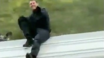 On Today’s Episode Of ‘Tom Cruise Doing Crazy Stuff’: Filming On Top Of A Moving Train!