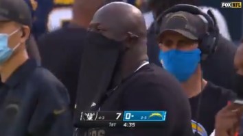 Chargers Coach Wears Shorts As A Face Mask On The Sidelines To Avoid Getting Fined By The NFL