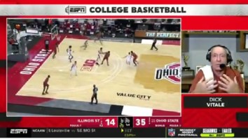 College Basketball Fans React To Awkward Dick Vitale Interview Where Talks About Death In The Middle Of Ohio State-Illinois State Game