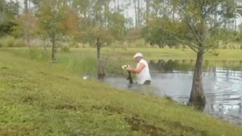 Video Shows Man Prying Open Gator’s Jaw Open To Save His Dog From Getting Eaten Alive