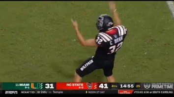UM Fans Roast NC State Kicker Who Taunted Canes With WWE DX ‘Suck It’ Crotch Chop And Went On To Lose Game