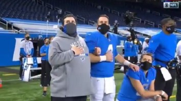 Fans Were Surprised To See Matt Stafford Kneeling During The National Anthem Before Thanksgiving Day Game