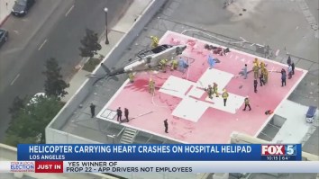 Helicopter Carrying Donor Heart Crashes, Firefighters Find Heart And Give It To A Doctor Who Immediately Fumbles The Bag