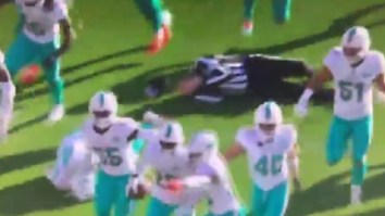 Ref Gets Injured After Dolphins Players Run Him Over And Accidentally Kick Him In The Head During Celebration