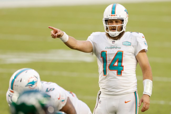 Dolphins QB Ryan Fitzpatrick wears the shortest shorts during practice to pay tribute to Isaiah Ford, who was recently traded