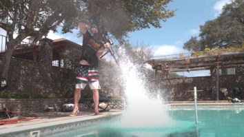 This Guy Shot A .50-Caliber Rifle Into A Pool In 4K Slow-Motion To See What It Would Look Like