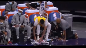 NBA Fans Were Grossed Out By Lakers’ Anthony Davis Clipping His Toenails On The Bench During Preseason Game Vs Suns