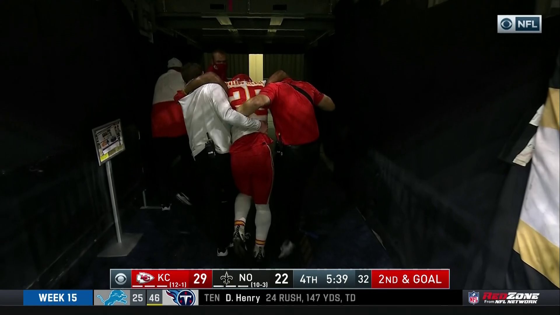 Chiefs Running Back Clyde EdwardsHelaire Carried Off The Field With A