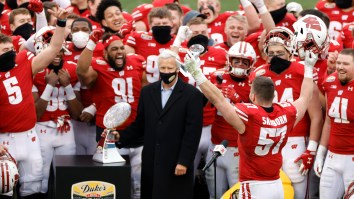 Wisconsin Got A Little Too Hyped And Shattered The Duke’s Mayo Bowl Trophy In The Locker Room While Celebrating Win