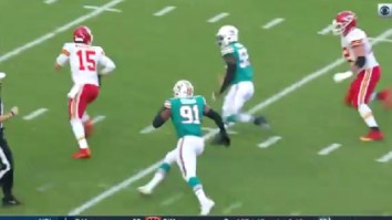 Patrick Mahomes Makes Terrible Decision And Gives Up Longest Sack In NFL History Vs Dolphins