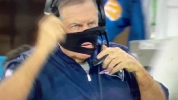 NFL Fans Mock Bill Belichick For His Latest Ridiculous Face Mask During Patriots-Rams ‘TNF’ Game