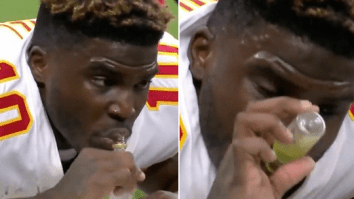 Chiefs WR Tyreek Hill Taking A Swig From Mysterious Airplane Mini Bottle  Before Game Turns Into An Instant Meme